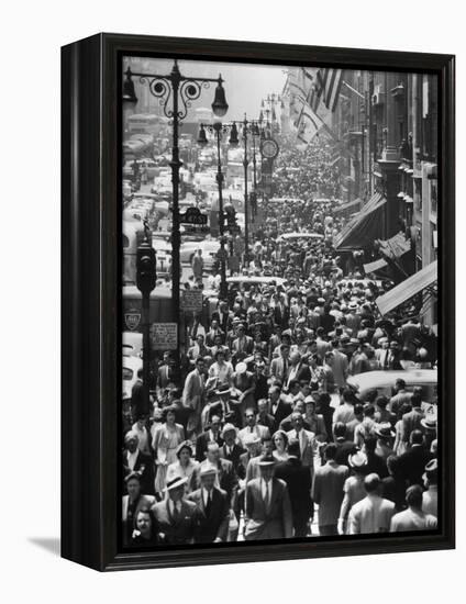Crowds on Midtown Stretch of Fifth Avenue at Lunch Hour-Andreas Feininger-Framed Premier Image Canvas