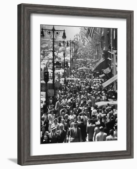 Crowds on Midtown Stretch of Fifth Avenue at Lunch Hour-Andreas Feininger-Framed Premium Photographic Print