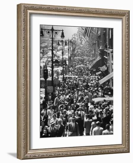 Crowds on Midtown Stretch of Fifth Avenue at Lunch Hour-Andreas Feininger-Framed Photographic Print