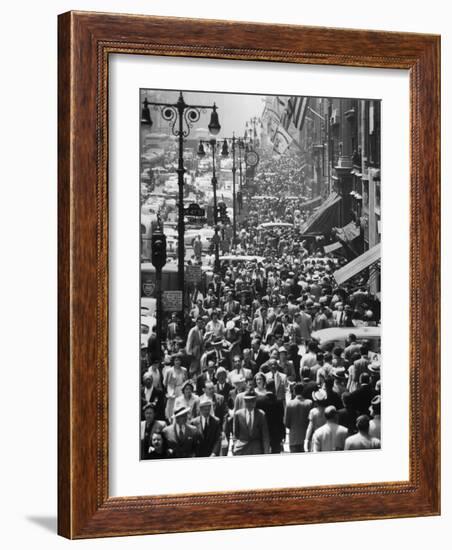 Crowds on Midtown Stretch of Fifth Avenue at Lunch Hour-Andreas Feininger-Framed Photographic Print