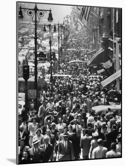 Crowds on Midtown Stretch of Fifth Avenue at Lunch Hour-Andreas Feininger-Mounted Photographic Print