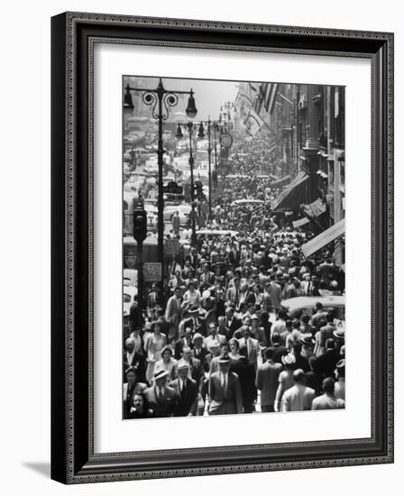 Crowds on Midtown Stretch of Fifth Avenue at Lunch Hour-Andreas Feininger-Framed Photographic Print