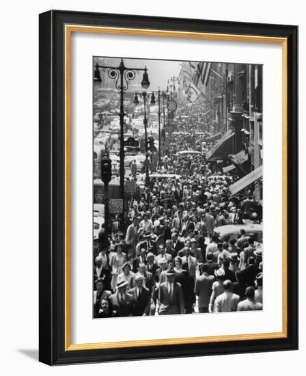 Crowds on Midtown Stretch of Fifth Avenue at Lunch Hour-Andreas Feininger-Framed Photographic Print