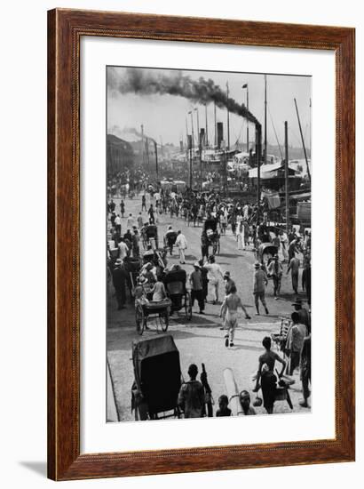 Crowds on the Bund in Shanghai-null-Framed Photographic Print