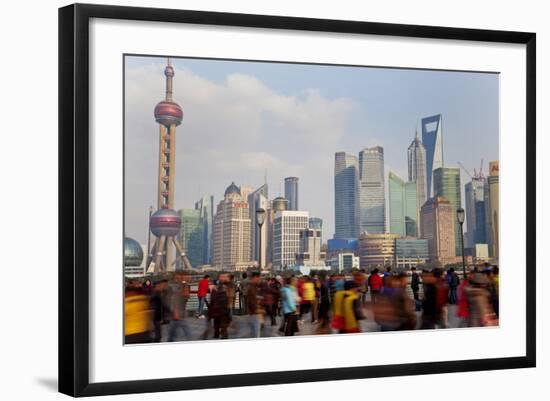 Crowds on the Bund, Shanghai, China-Peter Adams-Framed Photographic Print