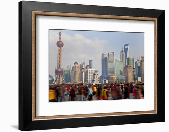 Crowds on the Bund, Shanghai, China-Peter Adams-Framed Photographic Print