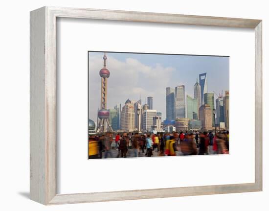 Crowds on the Bund, Shanghai, China-Peter Adams-Framed Photographic Print