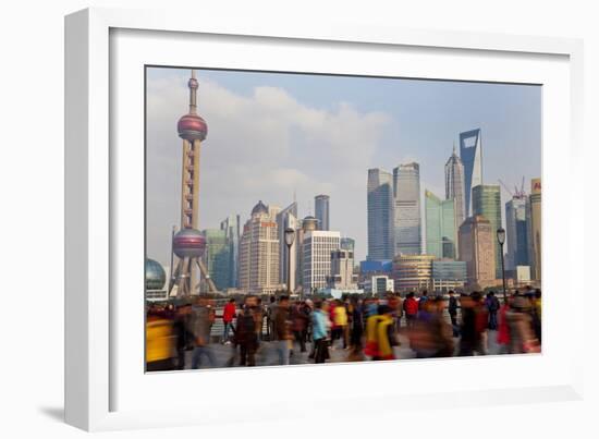 Crowds on the Bund, Shanghai, China-Peter Adams-Framed Photographic Print