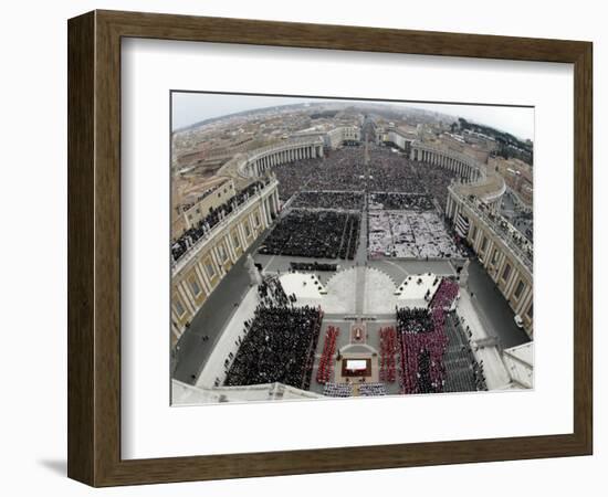 Crowds Pack St. Peter's Square at the Vatican-null-Framed Photographic Print