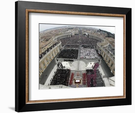 Crowds Pack St. Peter's Square at the Vatican-null-Framed Photographic Print
