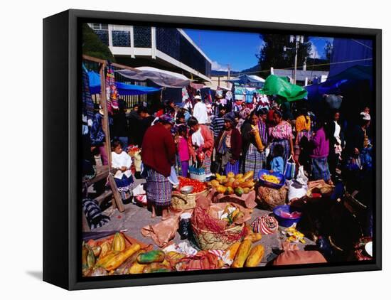 Crowds Shopping on Market Day, Totonicapan, Guatemala-Richard I'Anson-Framed Premier Image Canvas