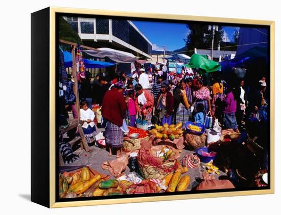 Crowds Shopping on Market Day, Totonicapan, Guatemala-Richard I'Anson-Framed Premier Image Canvas