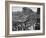 Crowds under Umbrellas on Street Outside Bombay Cotton Exchange During Monsoon Season-Margaret Bourke-White-Framed Photographic Print