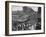 Crowds under Umbrellas on Street Outside Bombay Cotton Exchange During Monsoon Season-Margaret Bourke-White-Framed Photographic Print