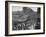 Crowds under Umbrellas on Street Outside Bombay Cotton Exchange During Monsoon Season-Margaret Bourke-White-Framed Photographic Print