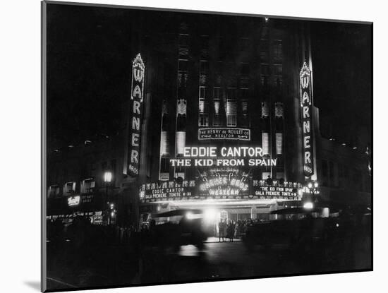 Crowds Waiting to See Eddie Cantor Movie-null-Mounted Photographic Print