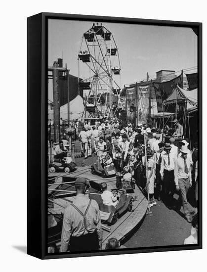 Crowds Walking Up and Down the Midway at a Carnival-William Vandivert-Framed Premier Image Canvas