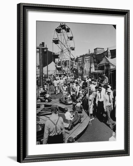 Crowds Walking Up and Down the Midway at a Carnival-William Vandivert-Framed Premium Photographic Print