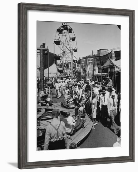 Crowds Walking Up and Down the Midway at a Carnival-William Vandivert-Framed Premium Photographic Print