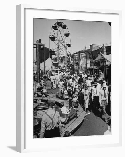 Crowds Walking Up and Down the Midway at a Carnival-William Vandivert-Framed Premium Photographic Print