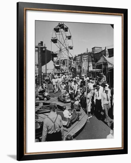 Crowds Walking Up and Down the Midway at a Carnival-William Vandivert-Framed Premium Photographic Print