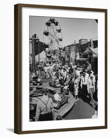 Crowds Walking Up and Down the Midway at a Carnival-William Vandivert-Framed Premium Photographic Print