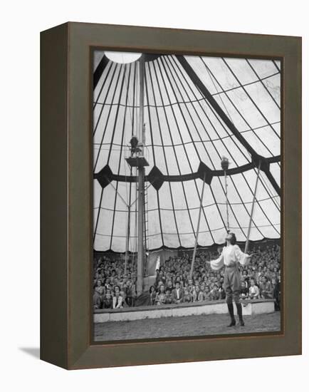 Crowds Watching a Circus Performer-Yale Joel-Framed Premier Image Canvas