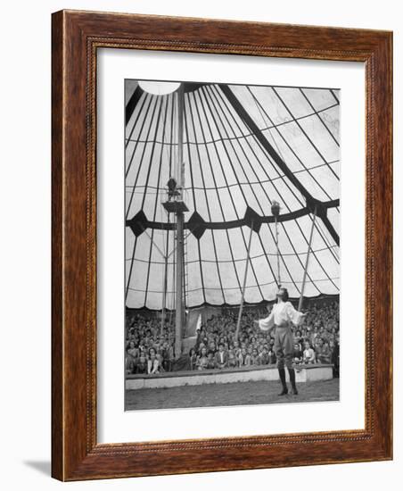 Crowds Watching a Circus Performer-Yale Joel-Framed Photographic Print