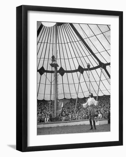 Crowds Watching a Circus Performer-Yale Joel-Framed Photographic Print