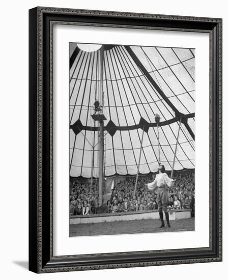 Crowds Watching a Circus Performer-Yale Joel-Framed Photographic Print