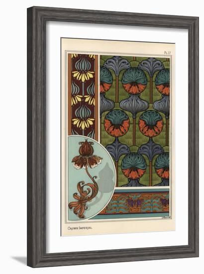 Crown Imperial Flower in Wallpaper and Fabric Patterns-null-Framed Giclee Print