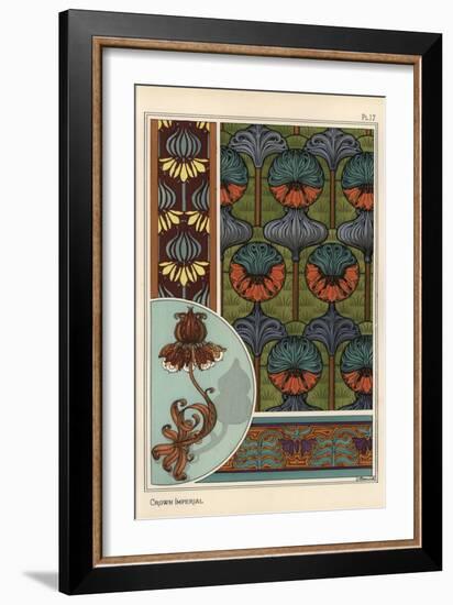 Crown Imperial Flower in Wallpaper and Fabric Patterns-null-Framed Giclee Print