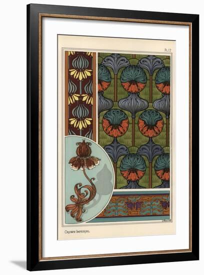 Crown Imperial Flower in Wallpaper and Fabric Patterns-null-Framed Giclee Print