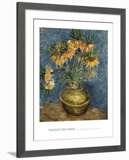 Crown Imperial Fritillaries in a Copper Vase, 1886-Vincent van Gogh-Framed Art Print