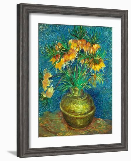 Crown Imperial Fritillaries in a Copper Vase, 1886-Vincent van Gogh-Framed Giclee Print