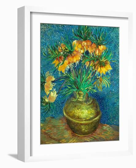 Crown Imperial Fritillaries in a Copper Vase, 1886-Vincent van Gogh-Framed Giclee Print