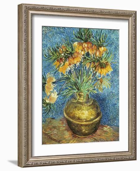 Crown Imperial Fritillaries in a Copper Vase, 1886-Vincent van Gogh-Framed Giclee Print