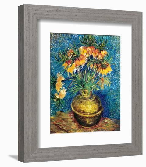 Crown Imperial Fritillaries in a Copper Vase, c.1886-Vincent van Gogh-Framed Premium Giclee Print