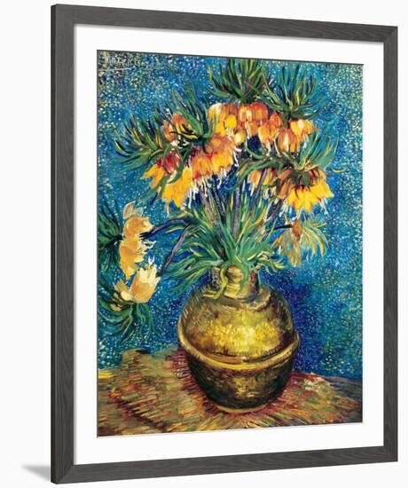 Crown Imperial Fritillaries in a Copper Vase, c.1886-Vincent van Gogh-Framed Premium Giclee Print