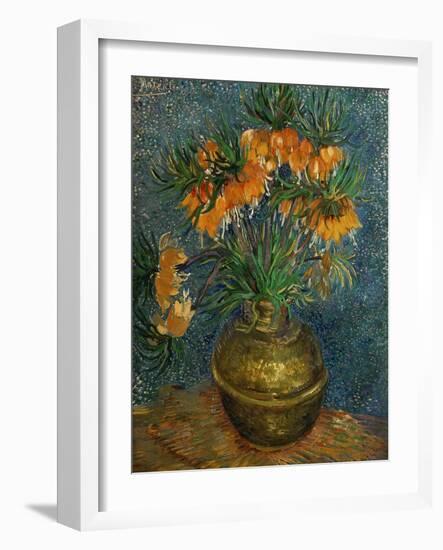 Crown Imperial Fritillaries in a Copper Vase, c.1886-Vincent van Gogh-Framed Giclee Print