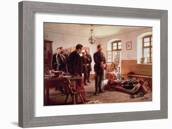 Crown Prince Frederick by the Corpse of General Douay at the Battle of Wissembourg, 1870-Anton Alexander von Werner-Framed Giclee Print