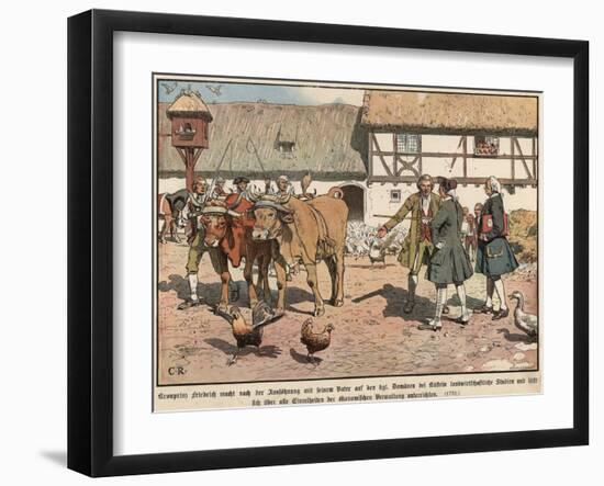 Crown Prince Frederick of Prussia Studying Agriculture-Carl Rochling-Framed Giclee Print