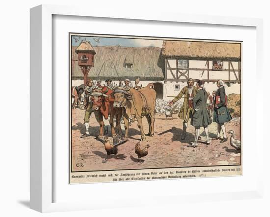 Crown Prince Frederick of Prussia Studying Agriculture-Carl Rochling-Framed Giclee Print