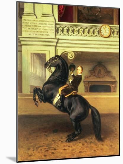 Crown Prince Rudolph of Austria (1858-89) on Horseback in the Winter Riding School of the Hofburg-null-Mounted Giclee Print