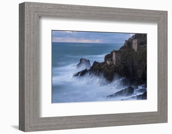 Crowns Engine house, coastal cliffs at Botallack head, Cornwall-Ross Hoddinott-Framed Photographic Print