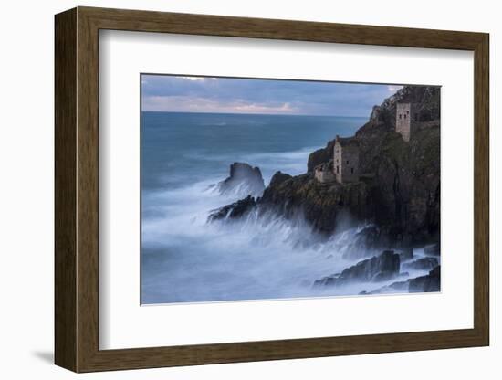 Crowns Engine house, coastal cliffs at Botallack head, Cornwall-Ross Hoddinott-Framed Photographic Print