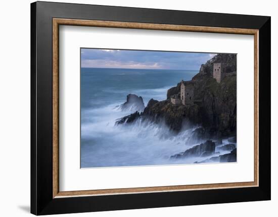 Crowns Engine house, coastal cliffs at Botallack head, Cornwall-Ross Hoddinott-Framed Photographic Print