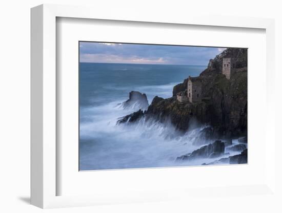 Crowns Engine house, coastal cliffs at Botallack head, Cornwall-Ross Hoddinott-Framed Photographic Print