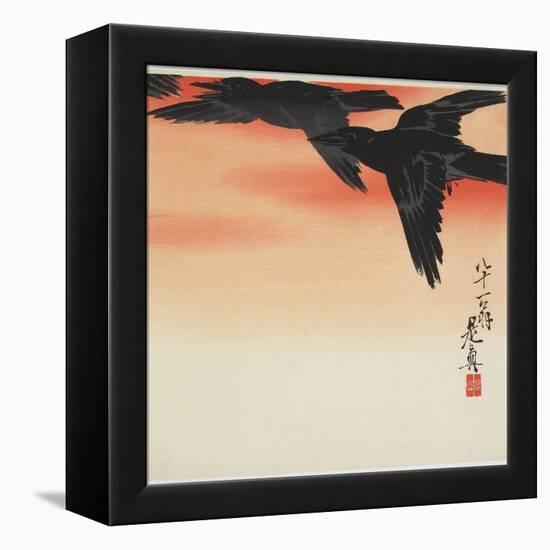 Crows Flying at Sunset, C. 1888-Shibata Zeshin-Framed Premier Image Canvas