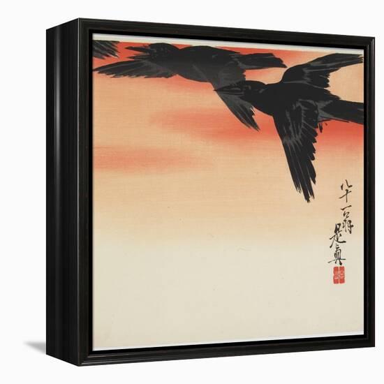 Crows Flying at Sunset, C. 1888-Shibata Zeshin-Framed Premier Image Canvas